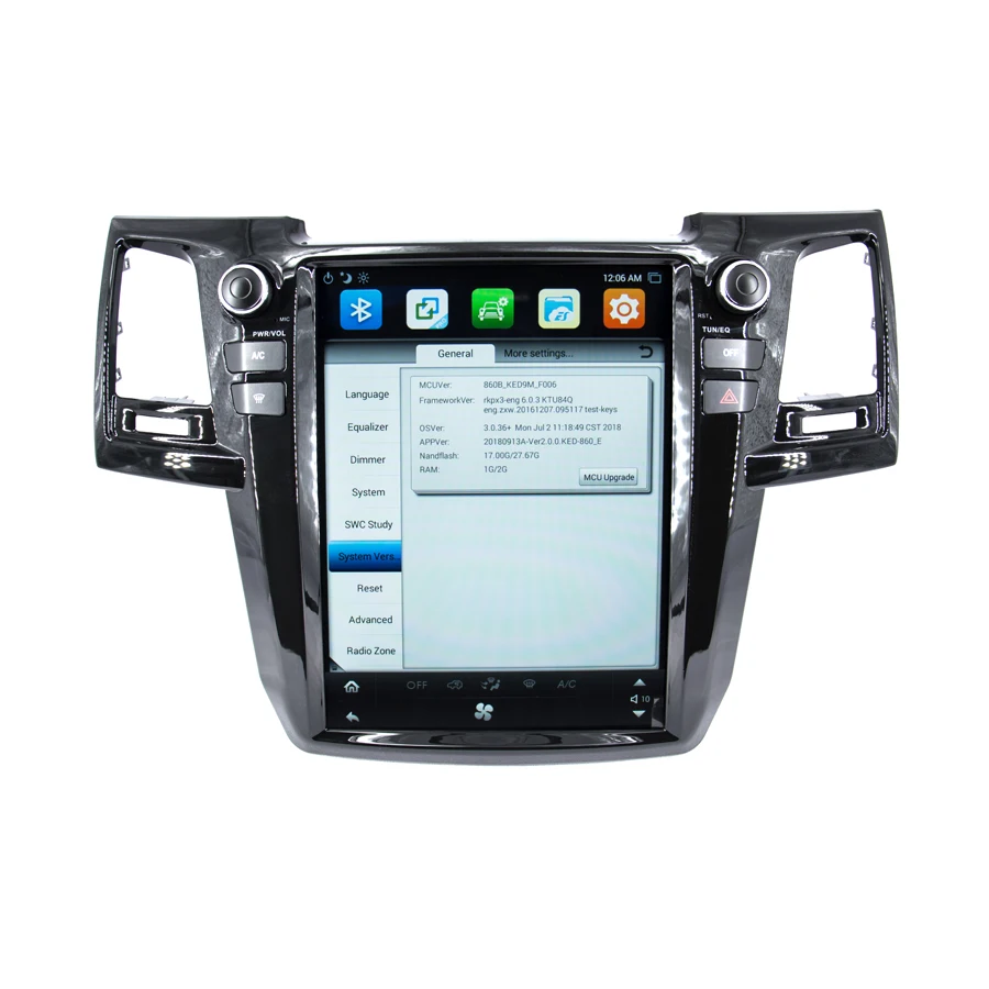 Otojeta de pantalla vertical tesla unidades quad core Android 7,1 coche Multimedia GPS reproductor de Radio para Toyota Fortuner/Revo /hilux 15