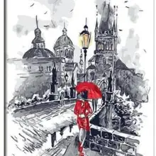 21060 леди в красном краске по комплекты номеров для взрослых DIY