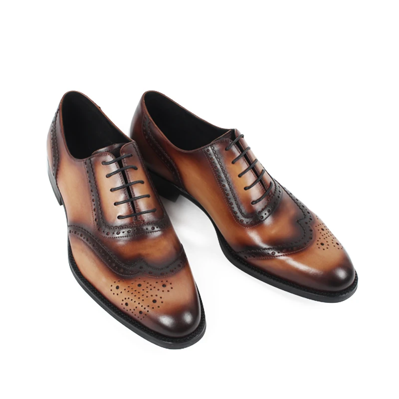 Vikeduo Luxo Masculino Brown 2019 Retro Festa Vintage Marca De Homens Handmade Couro Designer Sapatos Itália Casamento Vestido Oxford Dança Genuínos SwS7xWrOqH