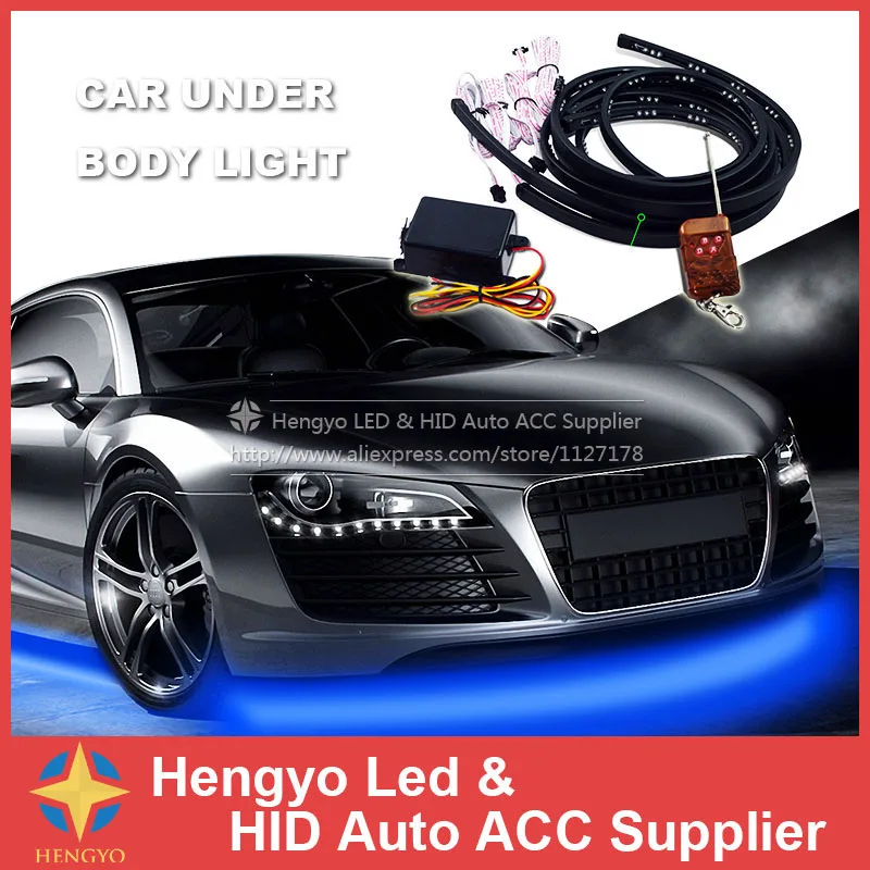 90 120CM Led Ambient Lighting Light Strips 7 Color LED RGB Strip Flash Light Under Car