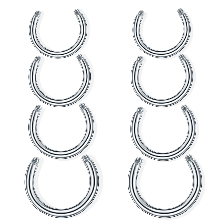 

100pcs/lot Stainless Steel Curcular Barbell Horseshoe Ring Bar Replacement Piercing Lot Jewelry Accessories - Post Only No Balls