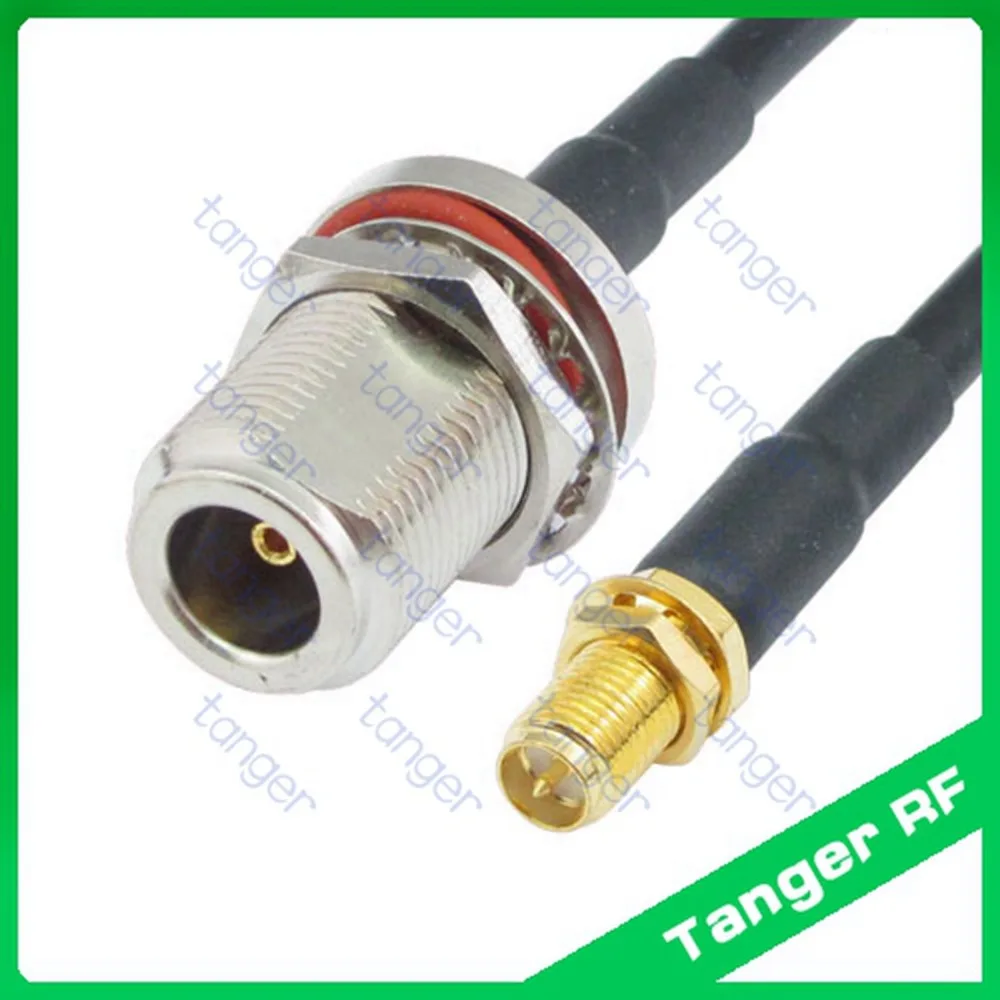 

Hot sale Tanger N female jack waterproof with nut to SMA female jack straight RF RG58 Pigtail Jumper Coaxial Cable 40inch 100cm