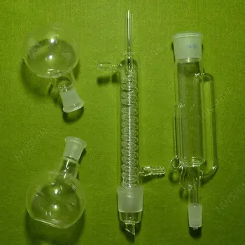 

150ML,Glass Soxhlet Extractor with Coil Condenser and Two Flat Bottom Flask