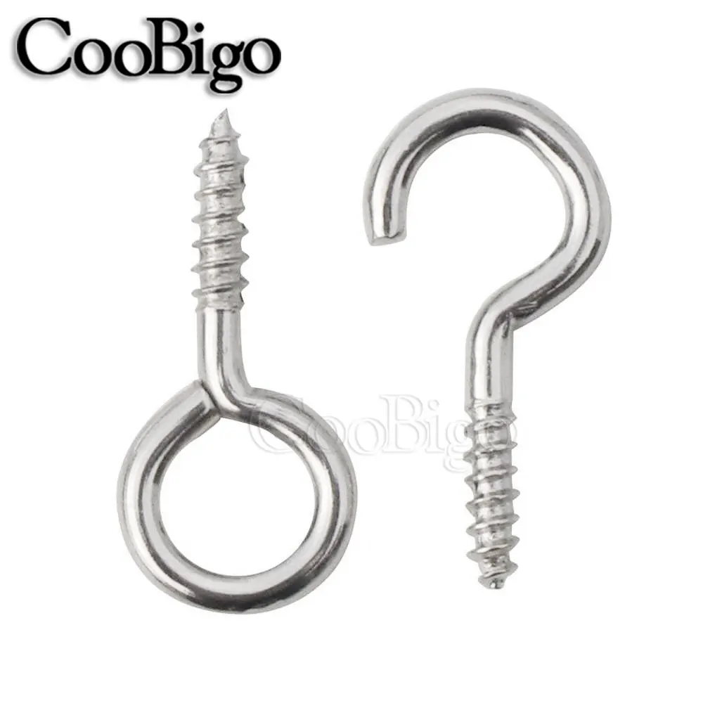 Buy 100pcs Metal Screw HOOKS & EYES for White Window