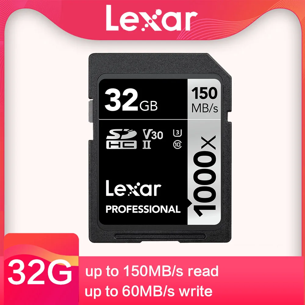 Lexar sd карта 1000X150 Мб/с 32 Гб SDHC UHS II U3 64 128 ГБ 256 SDXC SLR камера HD 4K micro одиночная