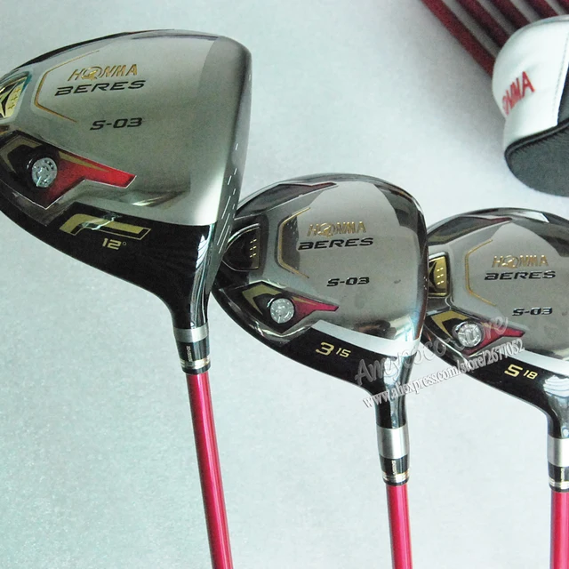 Best price at $333 Cheap New womens Golf Clubs HONMA S-03 Golf wood Set driver+3/5Fairway Woods Graphite Golf shaft wood headcover Free shipping