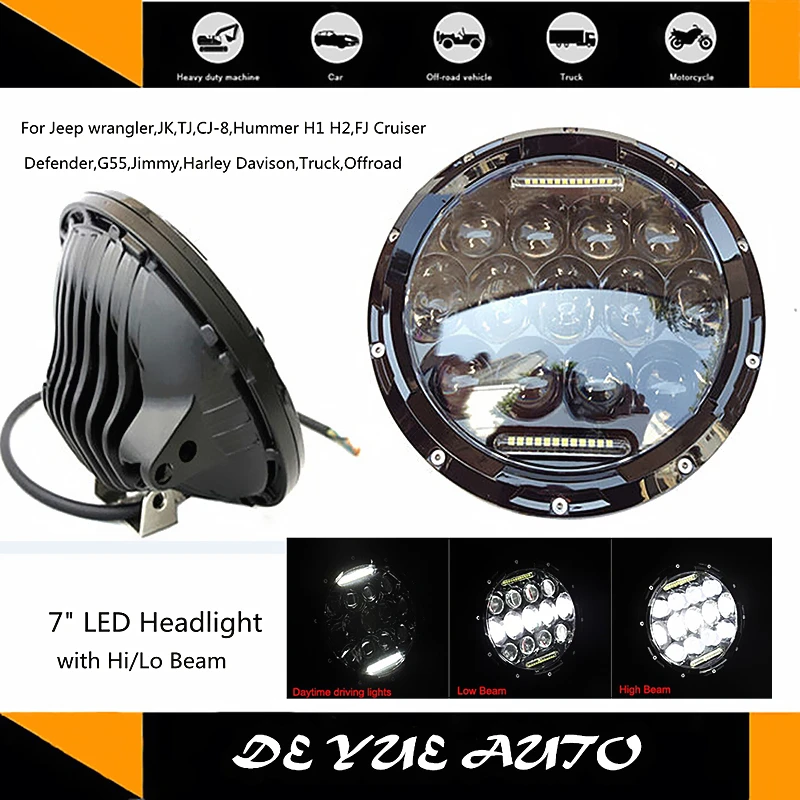 7Inch 85W 6000k Hi/Low Beam Car LED Headlight Bulb for JEEP Wrangler