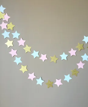 

Gender Reveal gold or silver Little Star Garland, Baby Shower, Gender Reveal Party Decorations