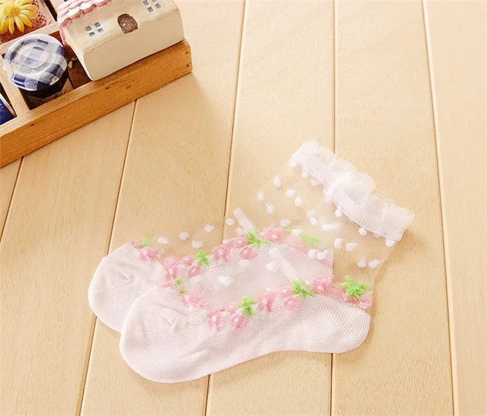 Носки для мальчиков г. Новинка, летние ультратонкие носки с цветочным рисунком для девочек, 3 пар/лот тонкие носки в сеточку A-cll-031-3