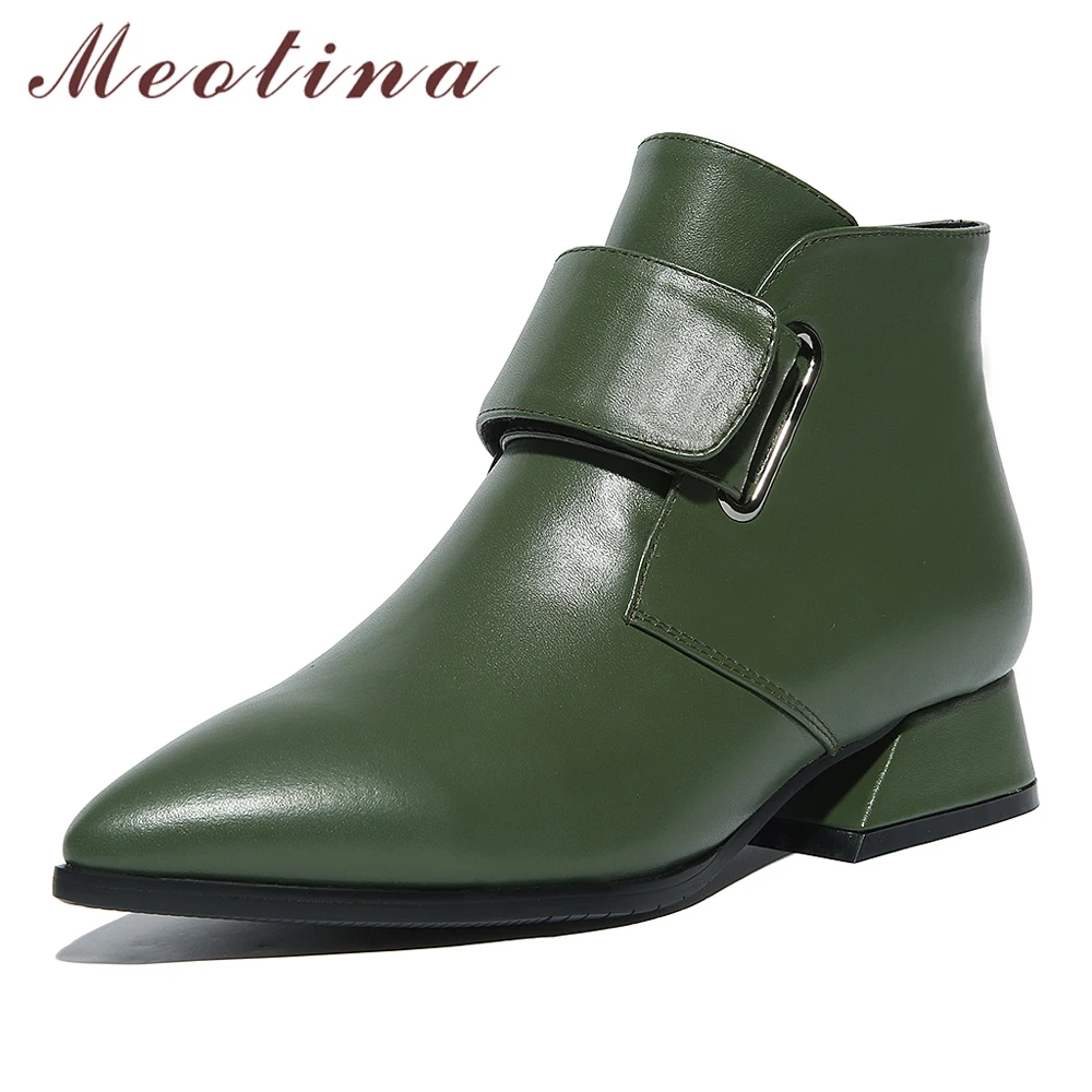 womens leather ankle boots low heel