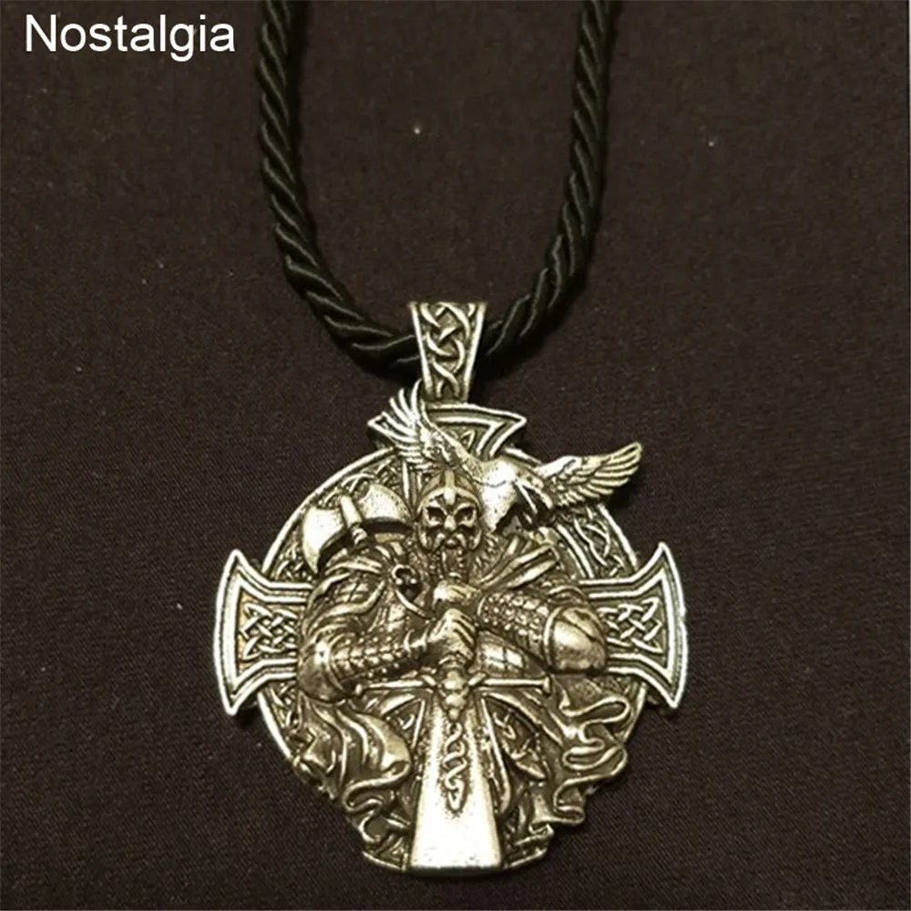 Odin Axe And Raven Amulet Norse Cross Helena Rosova колье с кулоном в стиле викингов Wiccan языческий амулет Jewlery