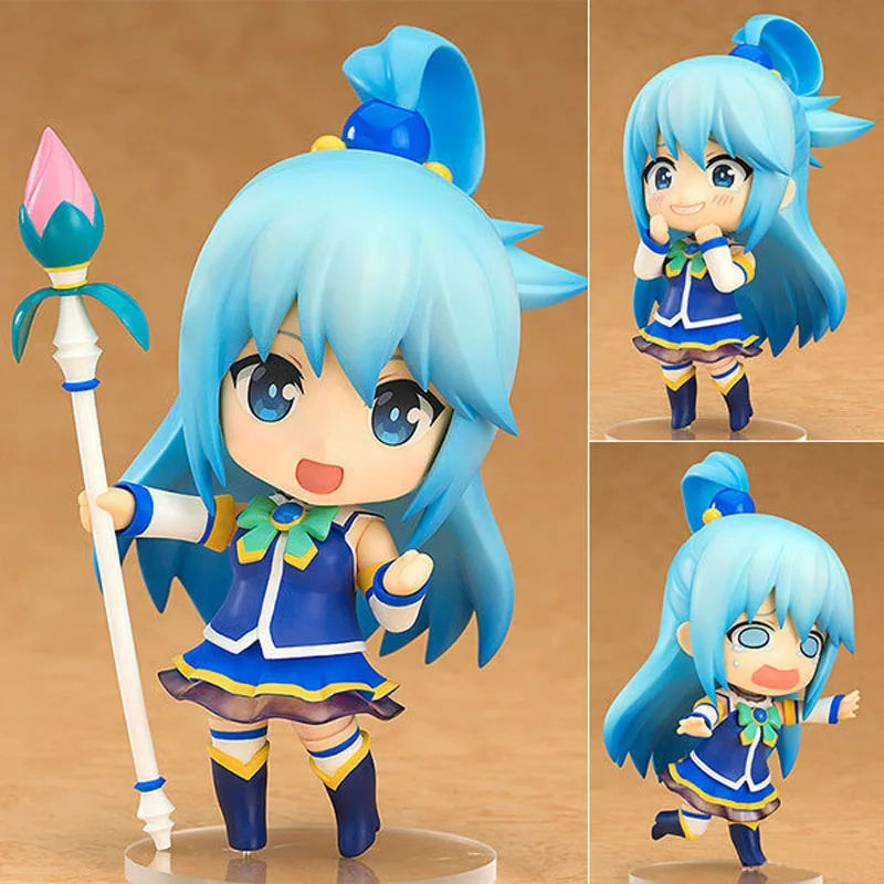 

Free Shipping 4" Nendoroid Anime Kono Subarashii Sekai ni Shukufuku wo Aqua Boxed PVC Action Figure Model Doll Toys Gift #630