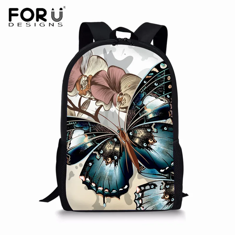 FORUDESIGNS/3 шт./компл. красивая бабочка школьные комплекты с сумкой школьная сумка для подростка Девушки Дети школьный детский рюкзак - Цвет: Z674C