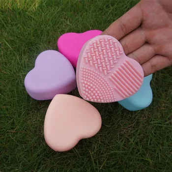 

Heart Shape1 Pcs Glove Silicone Makeup Brush Cleaning Mat Nose Large Pad Sucker Scrubber Board Brush Cleaner Face Washing Tools