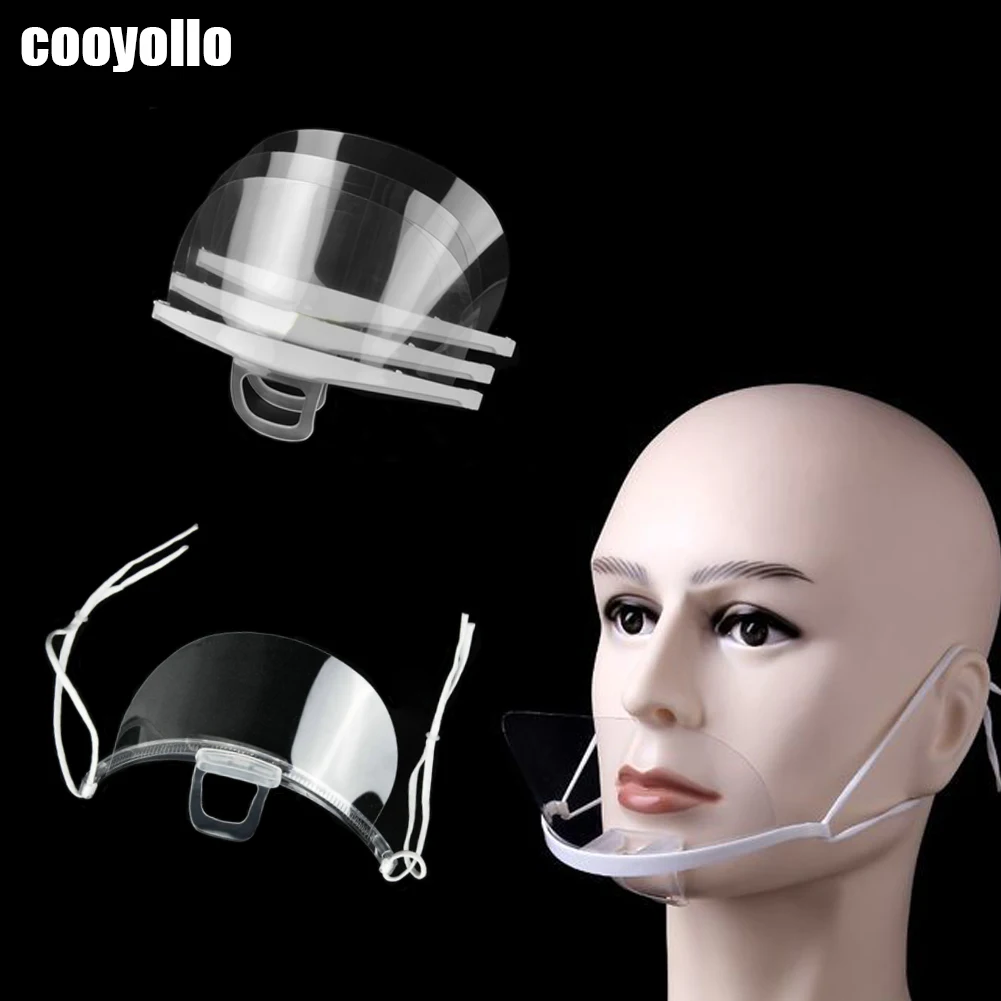 

10Pcs Reused Transparent Anti-fog Face Mask Plastic Spittle Shield Mouth Cover Tattoo Makeup Supplies Health Care Accessories