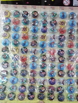 

new 108Pcs Super Mario Badges Button 2.5cm Round Brooch Badge Kids Toy