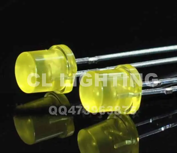 DIP 5 мм LED Желтый диффузор led диод круглый pin 2 0 V 585 595nm широкий угол светодиодов
