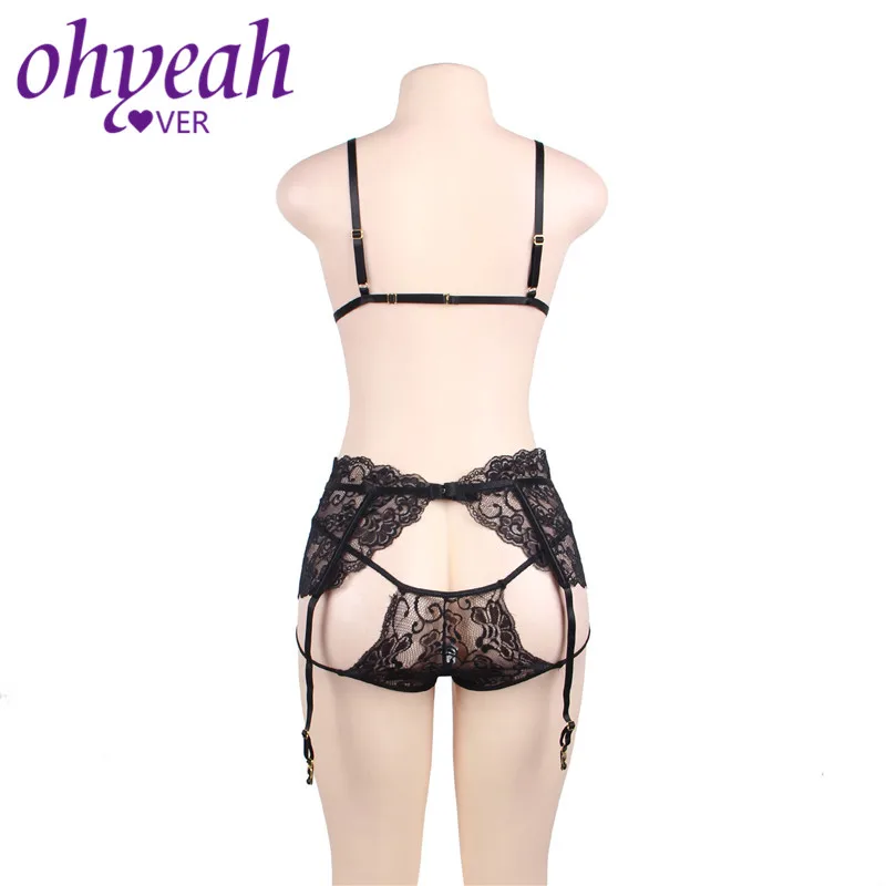 Ohyeahlover женские кружевные открытые комплекты с бюстгальтером со стрингами +