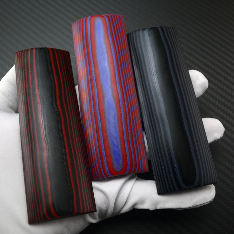 

2pcs EDC DIY Knife handle Glass fibre G10 shank Patch Black red black blue black Gray 120x40x7.5mm