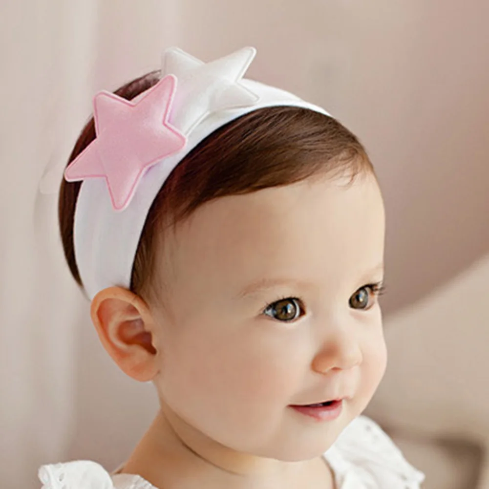 Newborn Baby Girls Adjustable Cotton Soft Five pointed Star Headbands
