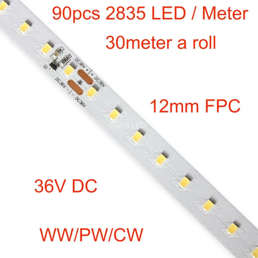 36V постоянный ток светодиодный гибкий свет полосы, 10 m, 20 m, 30m рулон