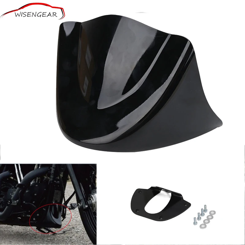 WISENGEAR Motorcycle Lower Front Chin Spoiler Air Dam Fairing Cover For Harley Dyna Fat Street