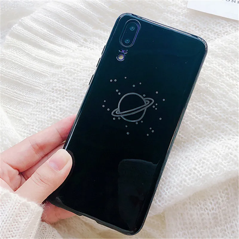 Cartoon Glossy Wishing Bottle Space Planet Stars Case For Huawei Honor 7A 7C 7X 8X 9 9i 10 Lite Nova 2S 3 3e P20 Pro Lite Cover