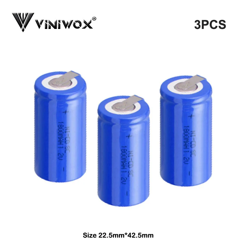 

1.2V Ni-CD SC 1800mAh Rechargeable Battery Cell For Electrical Subc Battery Robot Accumulator Power Tool Battery Cells DIY to 6V