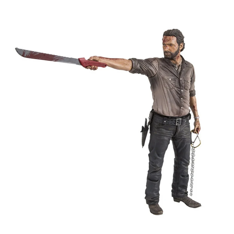 

Action model figure The Walking Dead Rick Grimes Statue figures collectible 10" PVC painted kids gift F7765