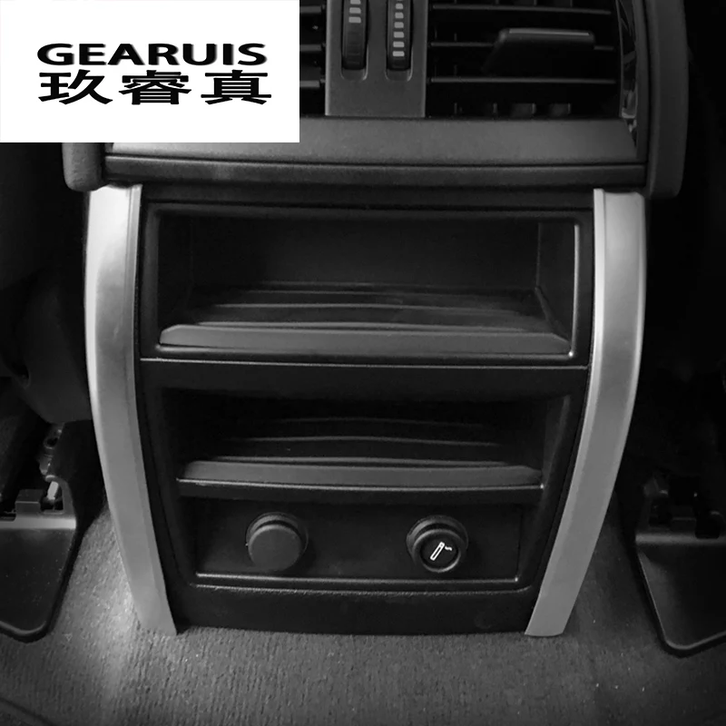 

Car styling For BMW X5 X6 f15 f16 Rear air conditioning vent frame Armrest box panel outlet stickers Cover trim auto Accessories