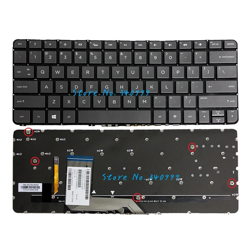 US for HP Spectre X360 13 4000 13 4100 13T 4000 13T 4100 Backlit black