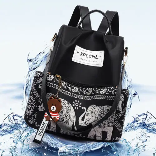 Модная женская обувь для девочек маленький медведь Фея рюкзак дорожная черная сумка на плечо для девочек холст школьный ноутбук рабочая