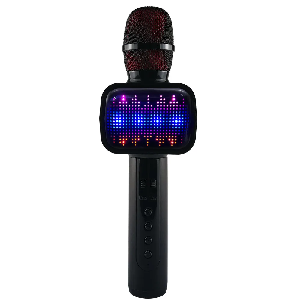 

Bluetooth Microphone Speaker Mikrofon Wireless Karaoke Music Player Handheld with Disco Lighting Mic Recorder KTV Microphone
