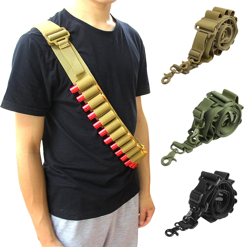 Tactical  Shotgun Two Points Sling Strap Adjustable Hunting Rope Strap Metal Hooks Caliber 15 for Outdoor Airsoft RL30-0005-