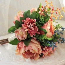 Искусственный Свадебный Букет Свадебный Букет для Невесты Букет Цветок Девушка Группа