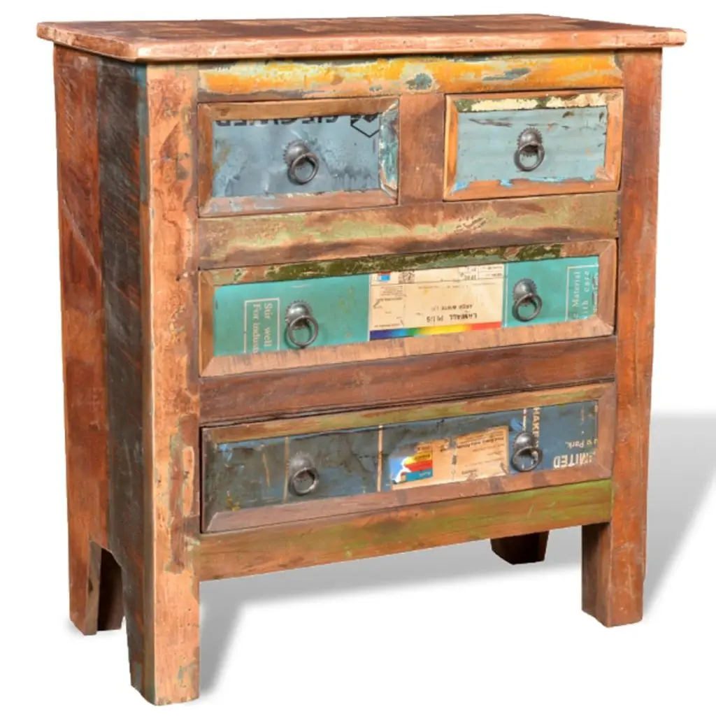 vidaXL Reclaimed Wood Cabinet with 4 Drawers-in Dressers from Furniture