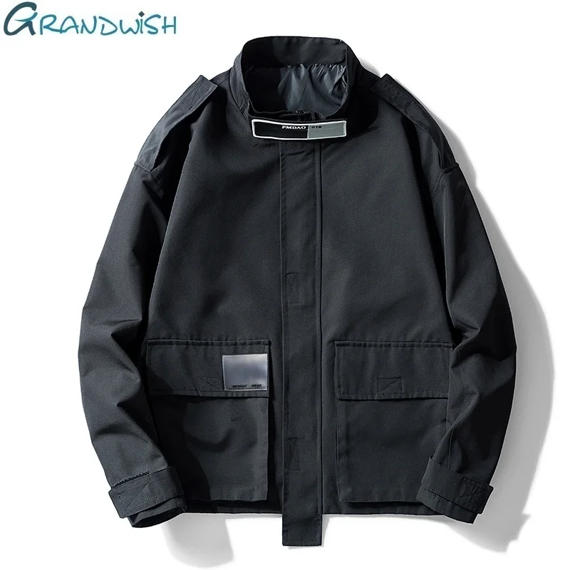 

Men's Clothing Jacket Male Loose Hooded Solid Casual Spring Jacket Costs College Windbreaker Male Hip-hop Overalls Jacket,ZA180