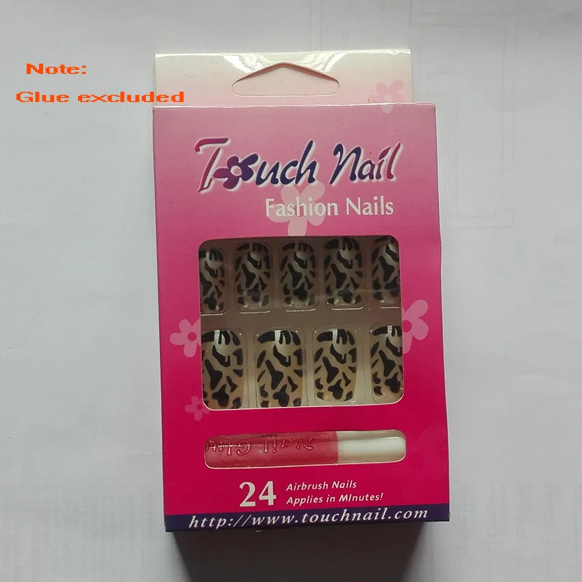 

24pcs Finished Nail Tips Sale Leopard Pattern Short Full Cover False Tips Fake Nails Nail Art Artificial Tips