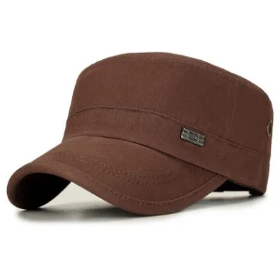 XdanqinX, мужская плоская кепка, Осень-зима, хлопковые армейские военные шапки, регулируемый размер головы, папа, мужская Кепка, Bone Snapback, кепка s для мужчин - Цвет: dark brown