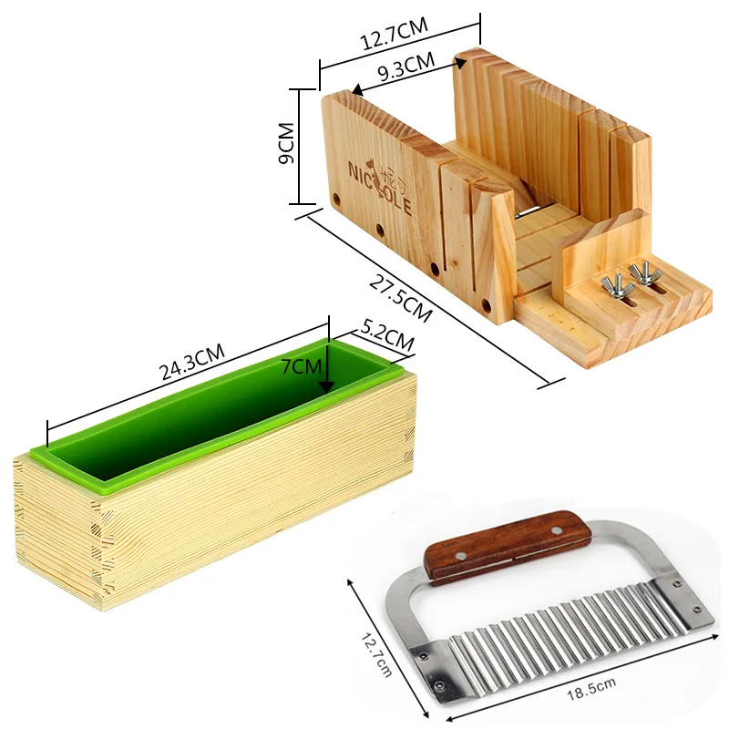 Adjustable Wooden Loaf Soap Cutter+Hardwood Handle Stainless Crinkle