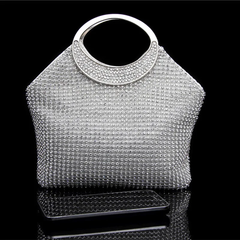 

Party Evening Bag Full Rhinestones Tote Handbag Women's Evening Clutch Bag Party Prom Wedding Purse Cell Phone Pocket 7745