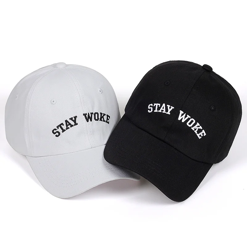 

High Quality Brand STAY WOKE Letter Snapback Cap 100% Cotton Baseball Cap For Adult Men Women Hip Hop Dad Hat Bone Garros