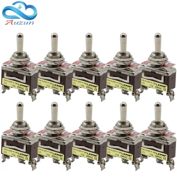 

10pce Button switch 123 two sided self reset 3 Pin 3 Position button power toggle switch silver contacts