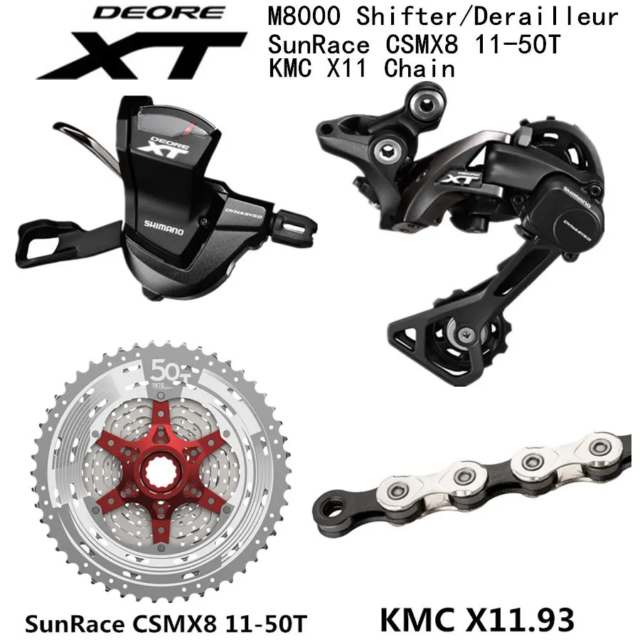 SHIMANO DEORE XT M8000 комплект горного велосипеда MTB 1x11-Speed 46T 50T SL+ RD+ CSMX8+ X11.93 M8000 переключатель заднего хода - Цвет: 50T silvery X11.93