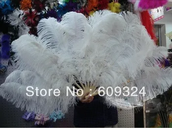 

2 pcs/lot Ostrich Feathers Hand Fan With 12pcs Bamboo Staves,Free Shipping by EMS