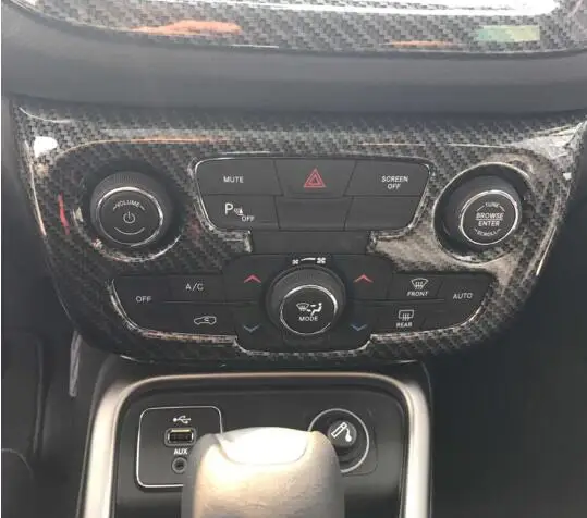 

АБС-пластик для Jeep Compass 2017 2018 2019 2020 автомобильные аксессуары панель переключателя кондиционера автомобиля рамка Крышка отделка Автомобильная наклейка
