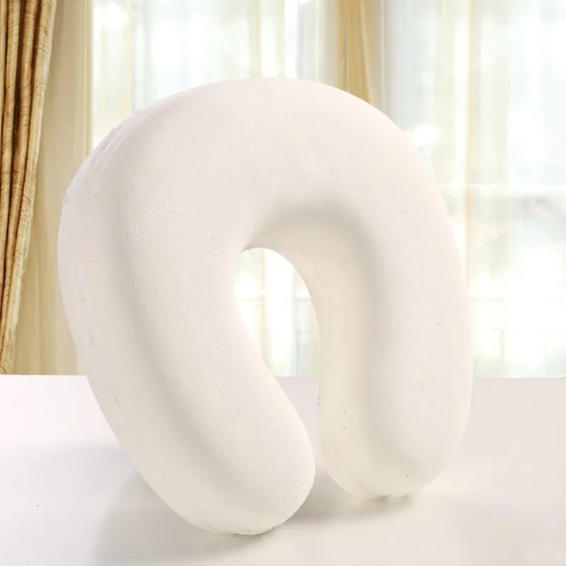 Новая высококачественная Подушка с эффектом памяти и u-образным вырезом, удобная подушка для путешествий из хлопка, подходящая для шеи - Цвет: White