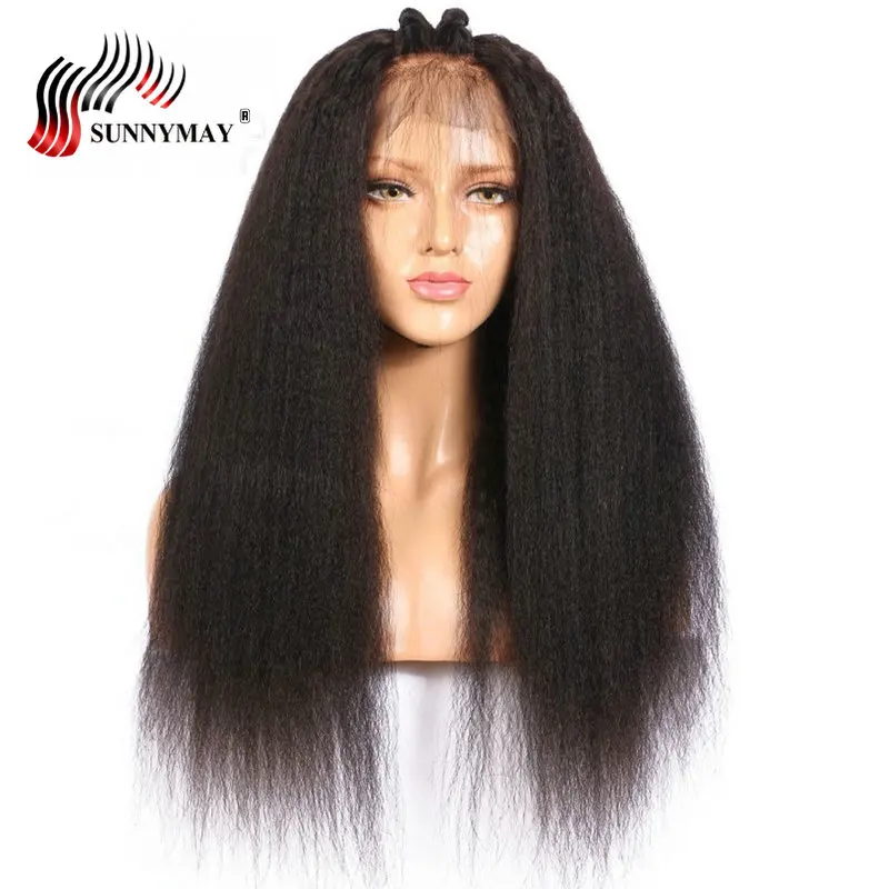 Sunnymay кудрявые прямые бесклеевые полностью кружевные человеческие волосы парики малазийские девственные волосы предварительно выщипанные с детскими волосами для женщин