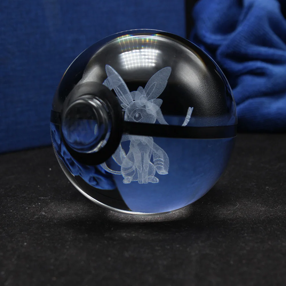 Удивительный дизайн 3D кристалл Покемон тренер покебол с Syleon фигурки Покемон мяч