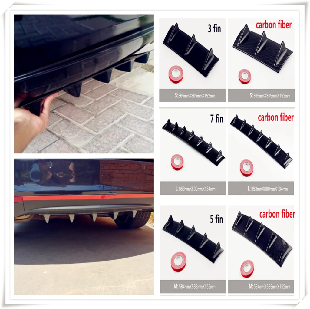 

car Rear Bumper Lip Fin ABS air shark for Volkswagen VW POLO Golf 4 Golf 6 Golf 7 CC Tiguan Passat B5 Touareg2 GolfA5 GT